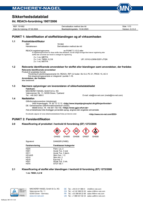 

Derivatisation metodeudv.kit med 2x1ml TMSH2x1ml M

